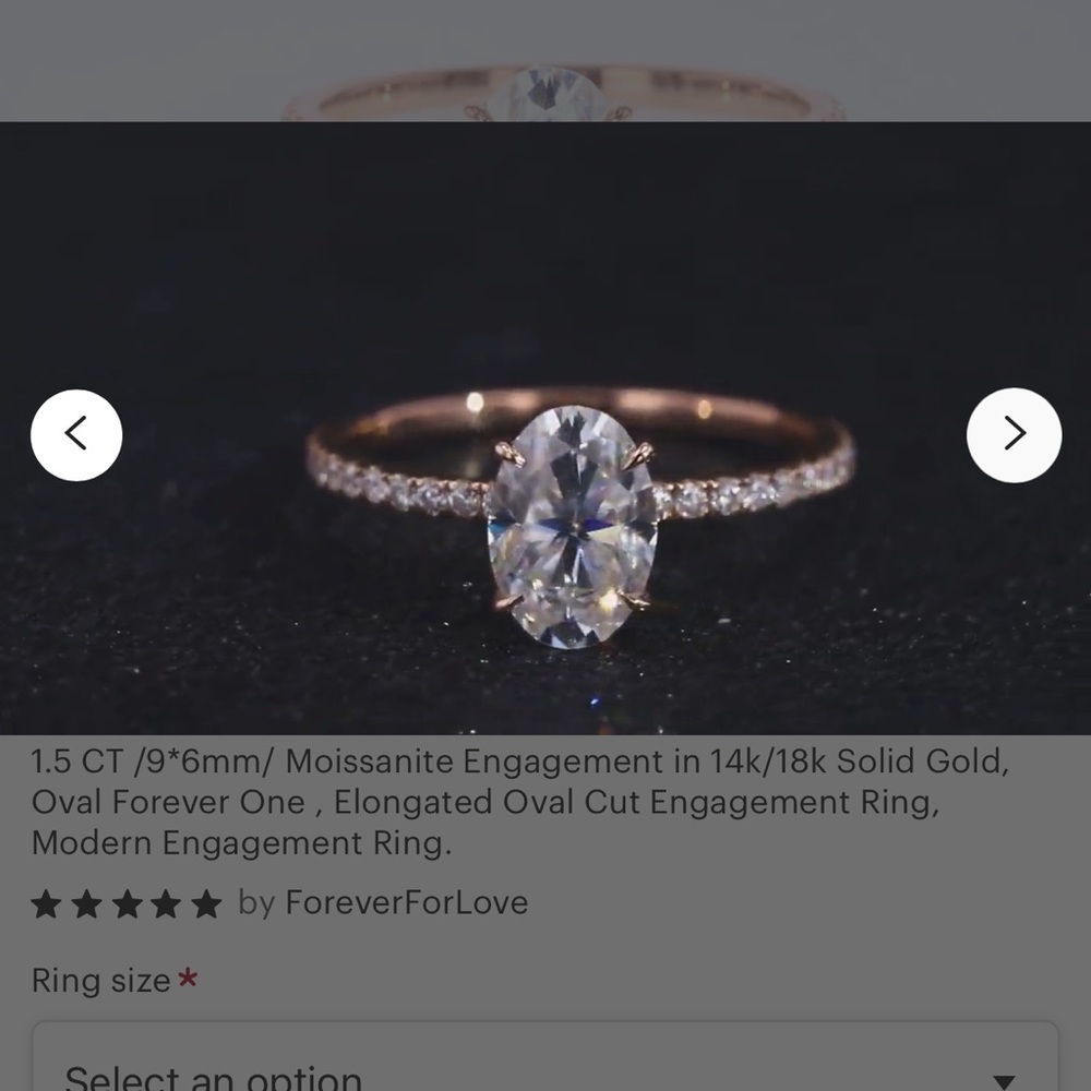 Beautiful Moissanite Engagement ring - Picture 6 of 8